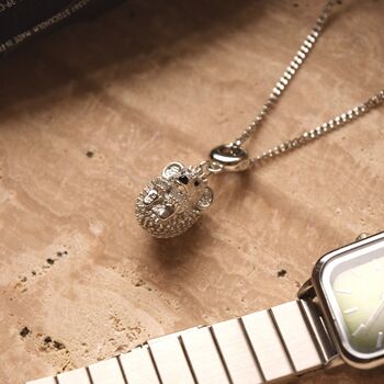 Hedgehog Charm Necklace Gift 925 Sterling Silver Cute Jewellery, 5 of 5