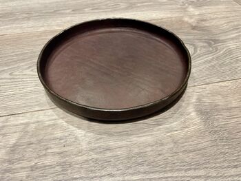 Personalised Chocolate Brown 20cm Round Leather Tray, 10 of 10