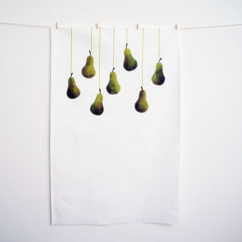 Set Of Three 'Pears' Tea Towels, 4 of 5
