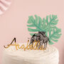 Personalised Name And Tropical Zebra Cake Topper Set, thumbnail 1 of 6