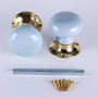 G Decor The Brassworks Edit Light Grey Set Of Handcrafted Ceramic Mortice Door Handles, Internal Turning Knobs For Room Doors, thumbnail 5 of 5