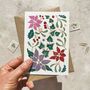 Set Of Eight Botanical Block Print Christmas Cards, thumbnail 4 of 8