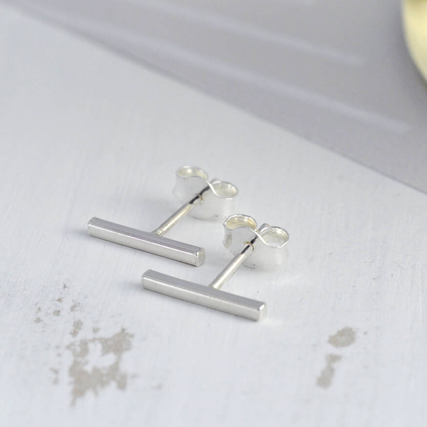 925 silver bar earring stud for men, men jewelry gifts | Emmanuela® –  Emmanuela - handcrafted for you®