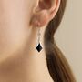 Sterling Silver Onyx Drop Earrings, thumbnail 2 of 4