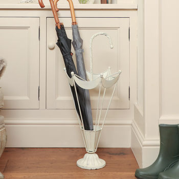 cream footed hallway umbrella stand by dibor | notonthehighstreet.com