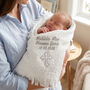 Personalised Christening Embroidered Shawl Satin Cross, thumbnail 1 of 9