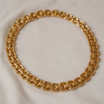 Vintage 1980s Chunky Gold Plated Necklace, 2 of 4