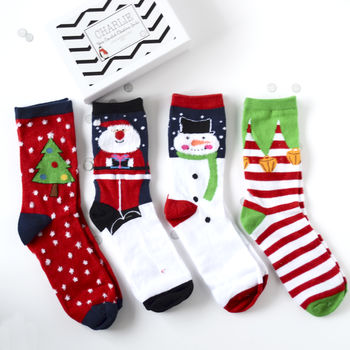 Four Christmas Socks Gift Set, 2 of 3