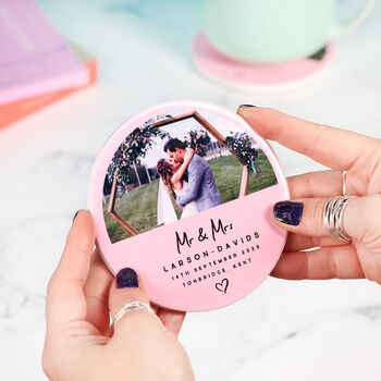 Personalised Wedding Couples Ceramic Photo Coasters, 2 of 7