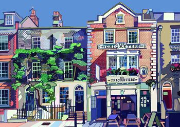 The Cricketers, Richmond, South West London Illustration Art Print, 2 of 3