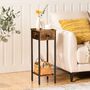 Set Of Two Tall Side Table Bedside Table With Drawer, thumbnail 1 of 9