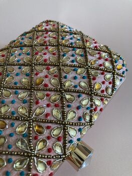 Handcrafted Pink Sequin Clutch Bag, 6 of 8