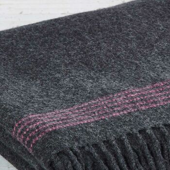Cashmere Mix Throw With Stripe Detail, 2 of 4