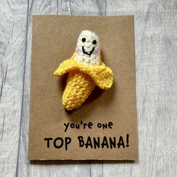 Top Banana Crochet Thank You Card Handmade, 5 of 9