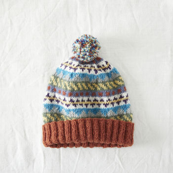 Fair Trade Eco Knit Nordic Unisex Bobble Hat Waste Wool, 7 of 12