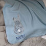 Liberty Rabbit Personalised New Baby Blanket Gift, thumbnail 3 of 6