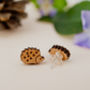 Wooden Hedgehog Earrings, thumbnail 2 of 2