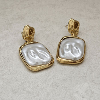 Chunky Baroque Pearl Drop Earrings, 6 of 6