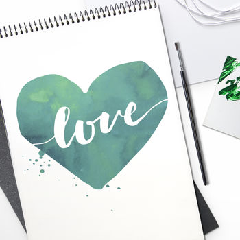 Personalised Watercolour Heart Wedding Print, 5 of 6