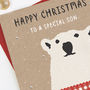 Son Christmas Card Personalised Polar Bear, thumbnail 3 of 3