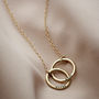 Personalised 9ct Gold Medium Double Hoop Names Necklace, thumbnail 5 of 8