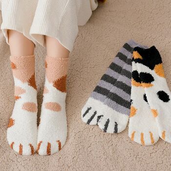 Fluffy Cat Paw Socks, 3 of 12