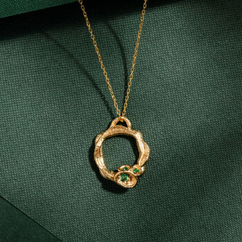 May Birthstone Emerald And Gold Vermeil Plated Necklace, 7 of 9