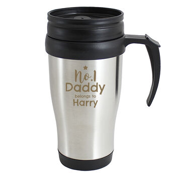 Personalised No. One Daddy Stainless Steel Travel Mug, 3 of 4