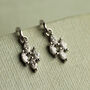Dainty Drop Jewel Sterling Silver Gold Stud Earrings, thumbnail 3 of 9