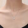 Sapphire Blue Cz Halo Flower Pendant Necklace, thumbnail 5 of 12