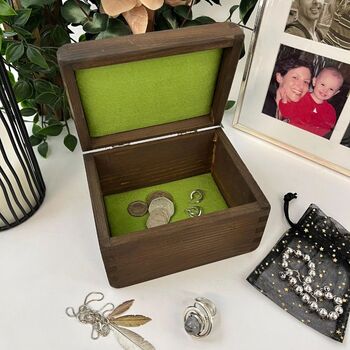 Personalised Wooden Anniversary Cufflink/Trinket Box, 10 of 11