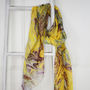 Yellow Jasper Marble Print Wool Silk Scarf, thumbnail 1 of 5