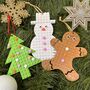Lego Compatible Snowman Christmas Tree Decorations, thumbnail 3 of 5