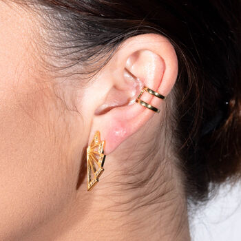 Designer Angel Wing Studs In 18ct Gold Vermeil, 3 of 4