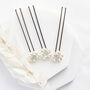 Set Of Three Something Blue Pearl Flower Hairpins, thumbnail 3 of 6