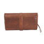 'Henson' Men's Roll Hanging Leather Wash Bag In Cognac, thumbnail 5 of 9