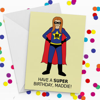 Design Your Own Supergirl Personalised Birthday Card, 2 of 4