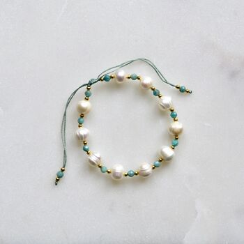 Amalfi Pearl Bracelet With Semi Precious Stones, 9 of 11