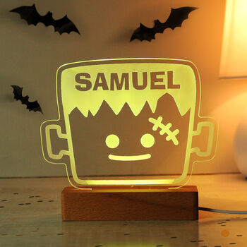 Personalised Frankenstein Wooden LED Light, 5 of 9