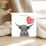 I Udderly Adore You Highland Coo Card, thumbnail 3 of 6