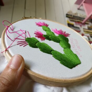 Christmas Cactus Embroidery Kit, 3 of 5