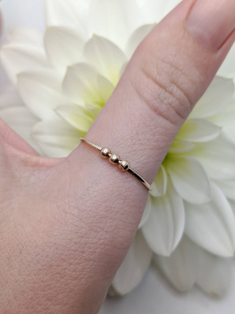 Solid Gold Mindfulness Spinning Ring, 1 of 5
