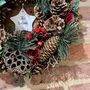 Personalised Gold Glitter Pine And Red Berry Wreath, thumbnail 2 of 2