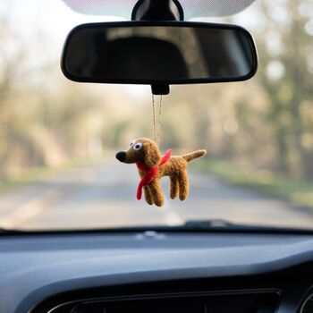 Handmade Felt Jasper The Dog Hanging Decoration, 2 of 4