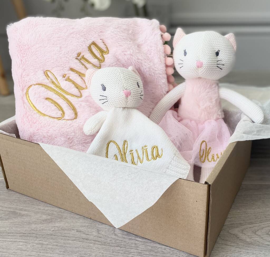 Personalised New Baby Girl Gift Set, 1 of 3