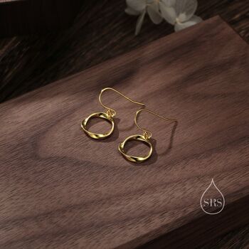 Mobius Hoop Drop Hook Earrings In Sterling Silver, 5 of 10
