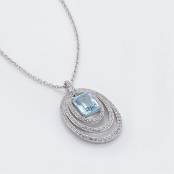 Blue Topaz 925 Sterling Silver Statement Necklace, 3 of 4