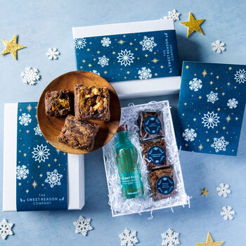 Christmas 'Snowflakes' Brownies And Gin Gift Box, 2 of 2