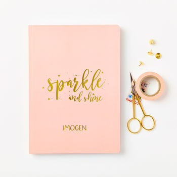Personalised Sparkle And Shine Foiled Notebook, 2 of 8