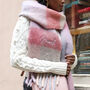 Personalised Checkered Oversized Scarf In Red And Pink, thumbnail 1 of 4